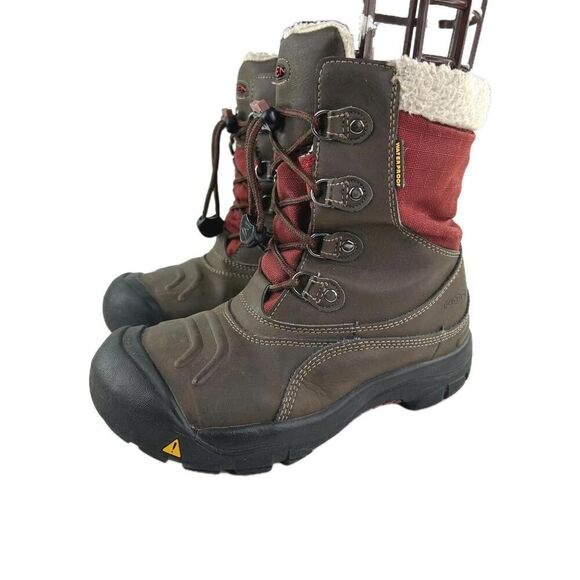 Keen Youth Waterproof Insulated Boot US 4 Brown Leather Lined Boots - Picture 1 of 10